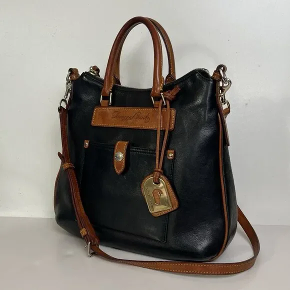 Dooney Bourke Florentine Vacchetta Leather Satchel Crossbody Old Money Heritage - Picture 4 of 13